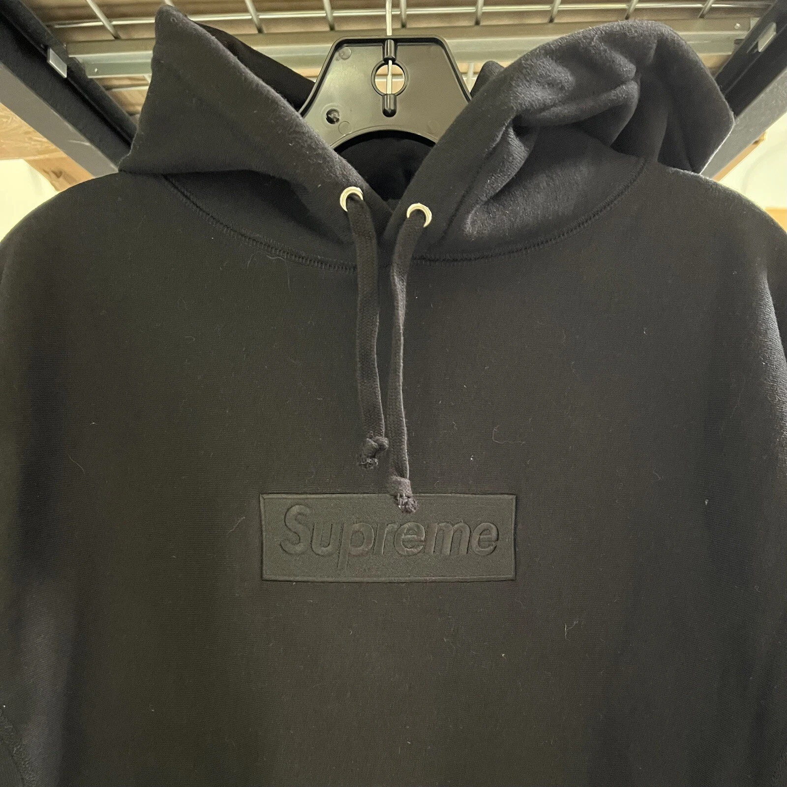 Sweat à capuche logo Supreme Tonal Box noir taille L grand 2014 SWEAT À CAPUCHE