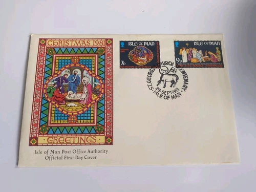 1981 Christmas Greetings St. Georges  Isle Of Man First Day Cover Unaddressed
