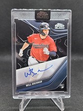 2023 Topps Chrome Black Will Brennan RC Encased On Card Auto - Guardians Rookie