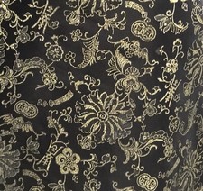 Black Gold Floral Metallic Brocade Fabric 60 Width Sold By The Yard