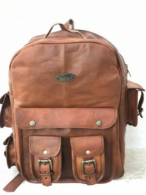 Big Backpack Rucksack Work Travel Crossbody 16" Men's Waxed Distressed Leather | eBay Big Backpack Rucksack Work Travel Crossbody 16" Men's Waxed Distressed Leather | eBay