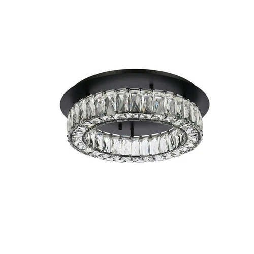 Elegant Lighting Monroe 18" Metal and Crystal LED Single Flush Mount in Black - Picture 4 of 8