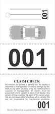 Valet Parking Tickets 1000 - Vehicle Claim Tags with Car Diagram - Valet Stubs