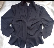 White House Black Market Women's Black Peplum Blazer SzS NWOT