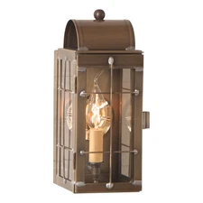 Irvin's Country Tinware Cape Cod Wall Lantern in Weathered Brass