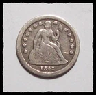 1842-P Seated Liberty Dime  Early Date of Series  Fine #19D73 .90 Fine Silver