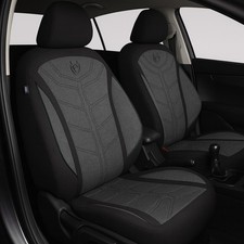 2x Sitzbezüge passend für Skoda Superb 3 Typ 3V (Schwarz-Dunkelgrau) | 2x Vorne 