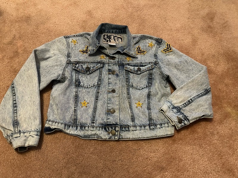 Vintage Gazoz Blue Jean Denim Jacket Studded Small Embroidered