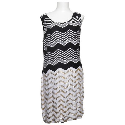 Rainbow, Kleid, Größe: 44/46, Schwarz/Weiß/Gold, Chevron, Damen #qU4