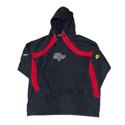PUMA Scuderia Ferrari Race Statement Pullover Hoodie Men XL Streetwear Distress