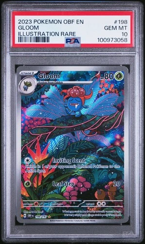 2023 POKEMON OBF EN-OBSIDIAN FLAMES ILLUSTRATION RARE #198 GLOOM PSA 10