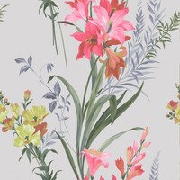 Belgravia Thalia 766 Vliestapete Blumen BläTter Floral Grau Waschbar Matt Neue