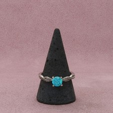 sterling silver round-cut blue cz ring size 10.75