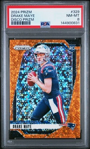 2024 PANINI PRIZM DISCO PRIZM #329 DRAKE MAYE ROOKIE RC PSA 8