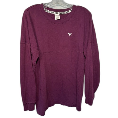 Victoria's Secret PINK Maroon Oversized Boyfriend Crewneck Sweatshirt size M
