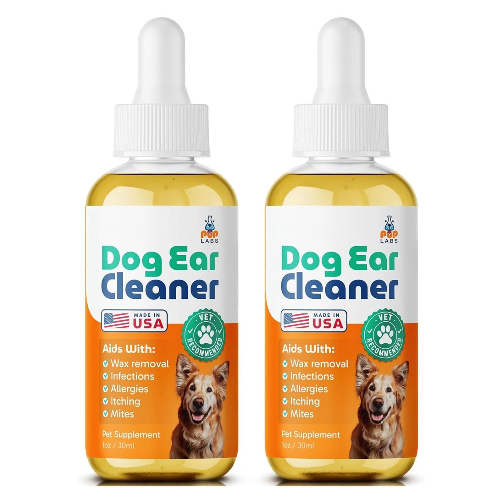 Ear Clear Natural Dog Ear Cleaner and Infection Treatment fo