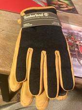 Timberland men's touchscreen Solid Wool Back Nubuck leather gloves Bnwt Medium