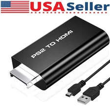 PS2 to HDMI Video Converter Adapter with 3.5mm Audio Output for HDTV Monitor US