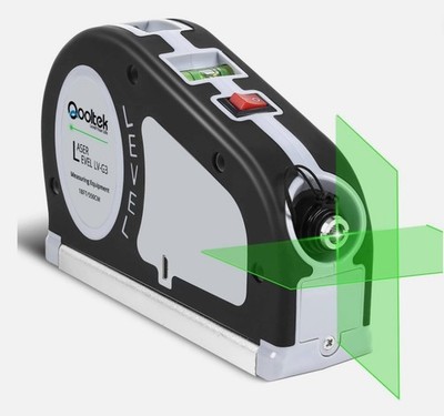 Green Laser Level, Qooltek Rechargeable Multipurpose Cross Line Laser Tool wi...