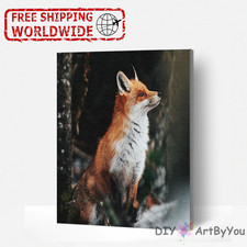 Animal Fox DIY Art Paint By Numbers Painting Kit Cute Artist Draw Adult Kids Toy