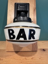Antique Hand Painted Bar Sign Milk Glass Glob...