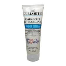 Curlsmith Wash & Scrub Detox Shampoo, Clarifying Exfoliating Shampoo, 8 fl oz