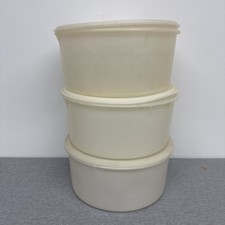 Vintage Tupperware Cake/Large Storage Container 256 / Lid 224-5 - 3 Sets 