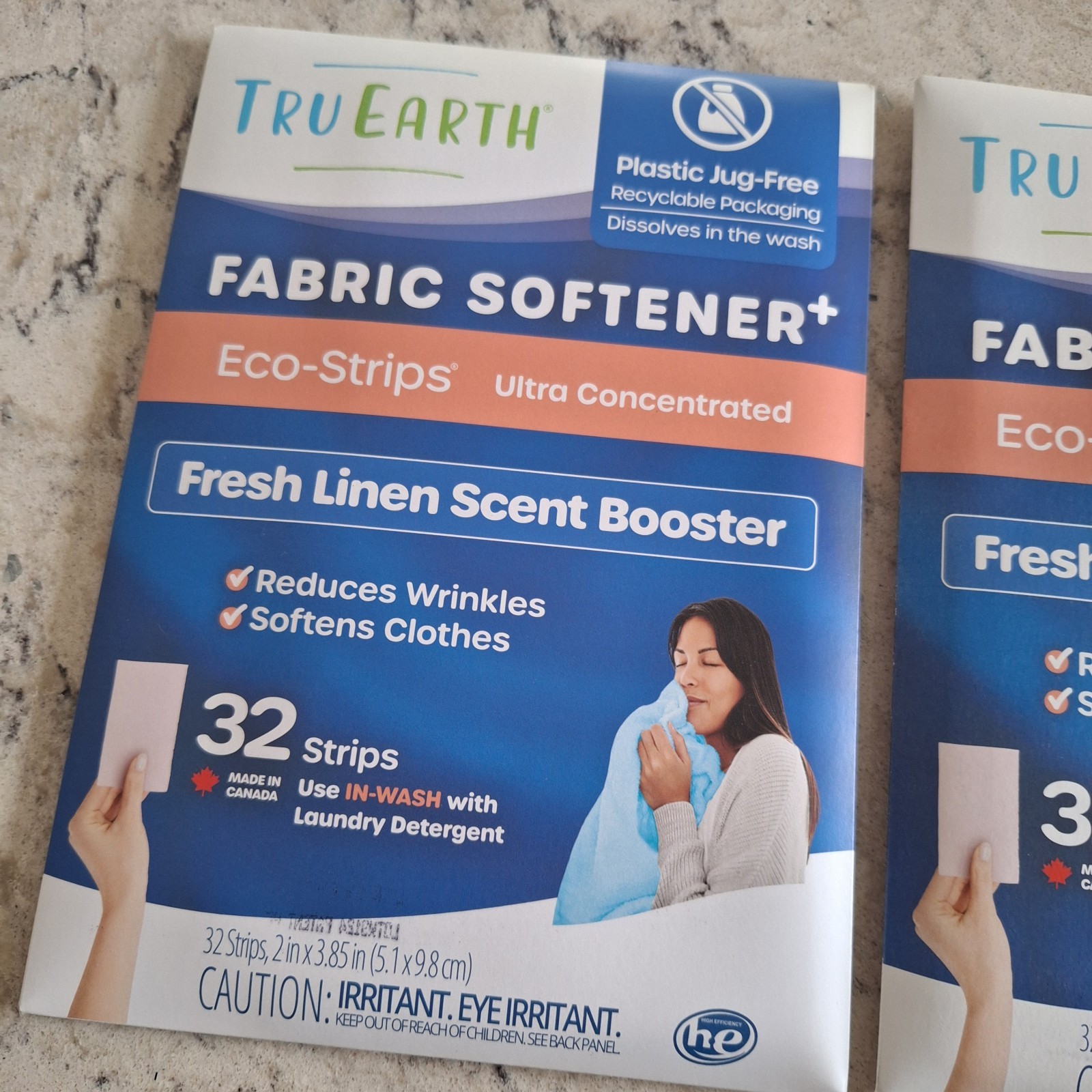 2 X Tru Earth Fabric Softener Eco STRIPS Fresh Linen Scent Booster True  In Wash