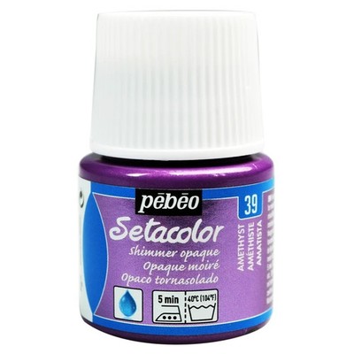 Pebeo   Setacolor Stoff- und Textilfarbe   Deckender Schimmer   Amethyst   45 ml