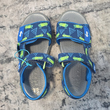See Kai Run Unisex Kids Blue Green Hook Loop Strappy Sandals US 12