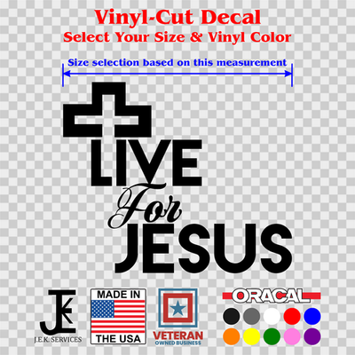 #ad #ad Live for Jesus Vinyl Decal – Christian Worship Car Truck Jeep Sticker Faith $5.49