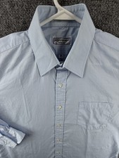 Yves Saint Laurent Point Polyester Cotton 16.5 32/33 Blue Men Button Up Shirt