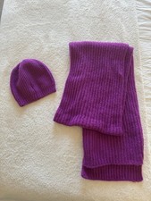 Women  s Hat And Scarf Set Purple