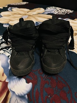 Lanvin Men's Black High Top Lace-Up Sneakers Casual Solid Athletic Style