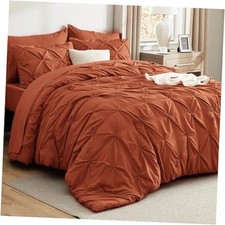Comforter Set Burnt Orange - Bed in a Bag Size Bedding Queen 10 - Burnt Orange