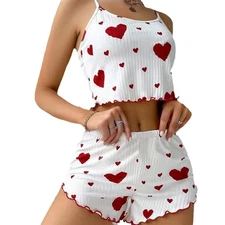 Women's Pajamas Set Sleepwear 2 PCS Short Tank Tops And Shorts S M L