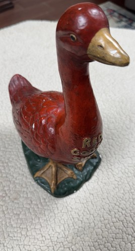 Vintage Antique Chalkware Red Goose Shoes Advertising Statue 12" Tall