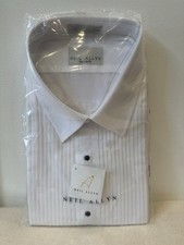 Neil Allyn Dress Shirt Mens 3XL 32/33 White Stripe French Cuff Formal Tuxedo