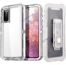 For Samsung Galaxy S20 ONLY Shockproof Clear Defender Cover Case With Belt Clip