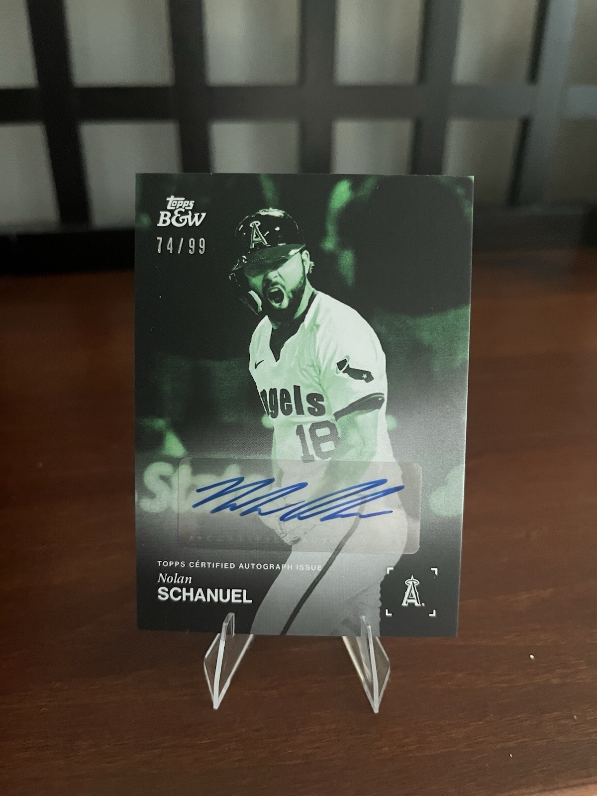 2025 Topps Black & White - Nolan Schanuel #006A Green Autographs /99 (AU)
