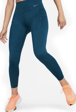 Nike Go Dri-FIT Blue Ankle Leggings Women s S High Rise Activewear