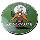 Vintage Winchester Porcelain Sign - Pistols Shooter Gas Service Pump Sign