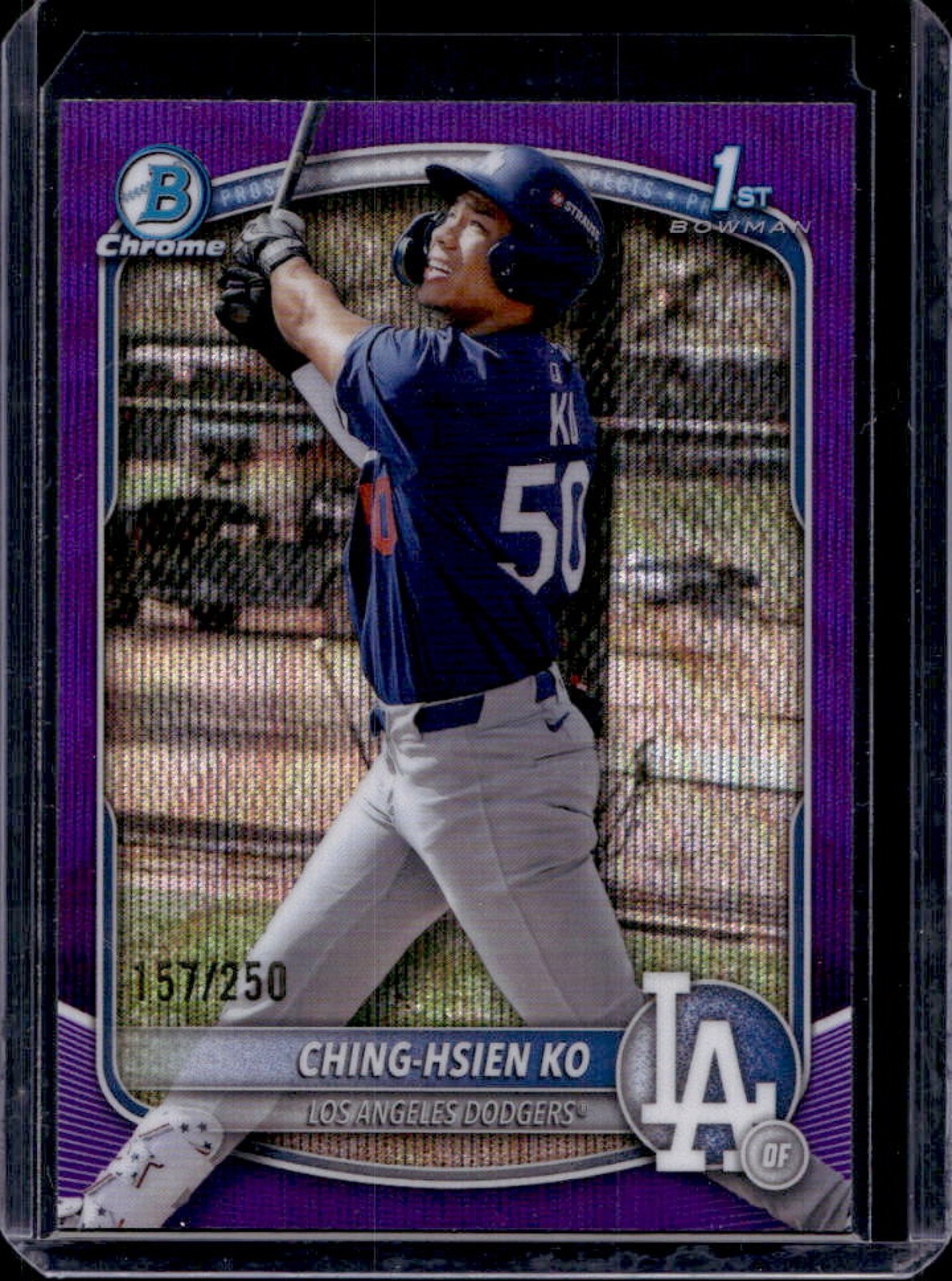 2025 Bowman Chrome Ching-Hsien Ko Purple Wave Refractor 1st #157/250
