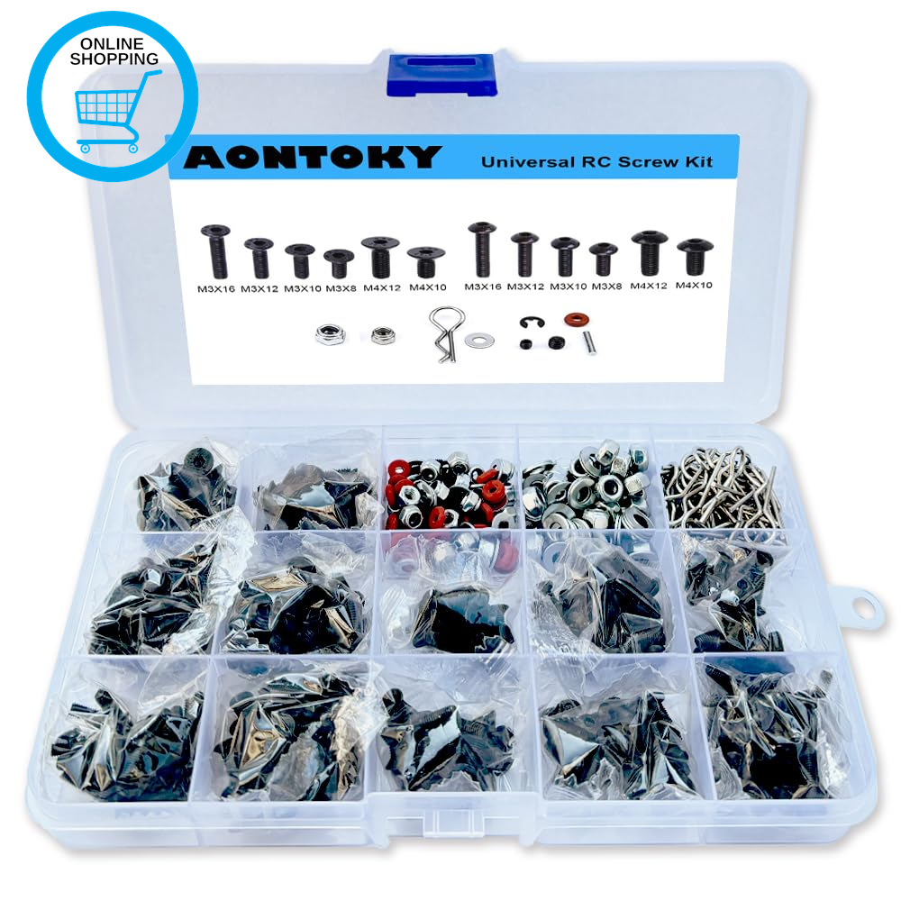 500Pcs RC Screw Kit RC Repair Tool Kit M3 M4 Hex Screws Nut Shell Buckle Hardwar