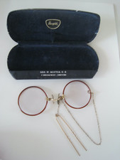 PINCE NEZ GLASSES W/ Hair Pin Tortoise Shell Frames Denver, CO Antique Case
