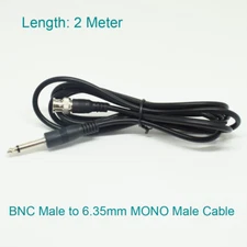 10pcs 2M/6.6FT BNC Male To 1/4" 6.3mm Mono Male Plug Audio Adapter Cable Black