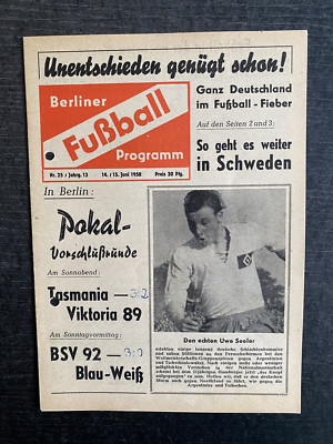 1958 Cup semi-final Berlin + World Cup 1958 in Sweden, Uwe Seeler