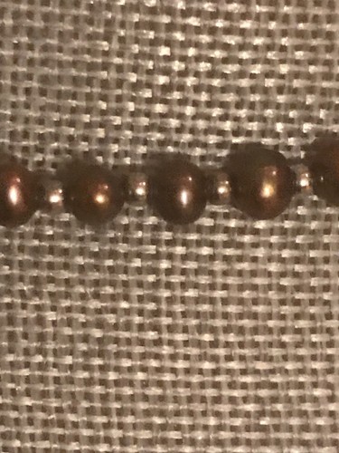 Sterling Silver 925 Beads And Clasp Brown chocolate Glass Beaded 19” Chocker - Picture 8 of 10