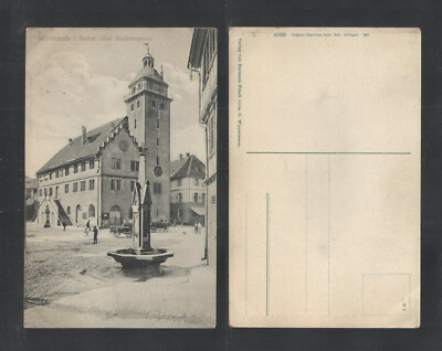 1910s GERMANY MOSBACH i BADEN MARKPLATZ ALTER MARKBRUNNEN POSTCARD