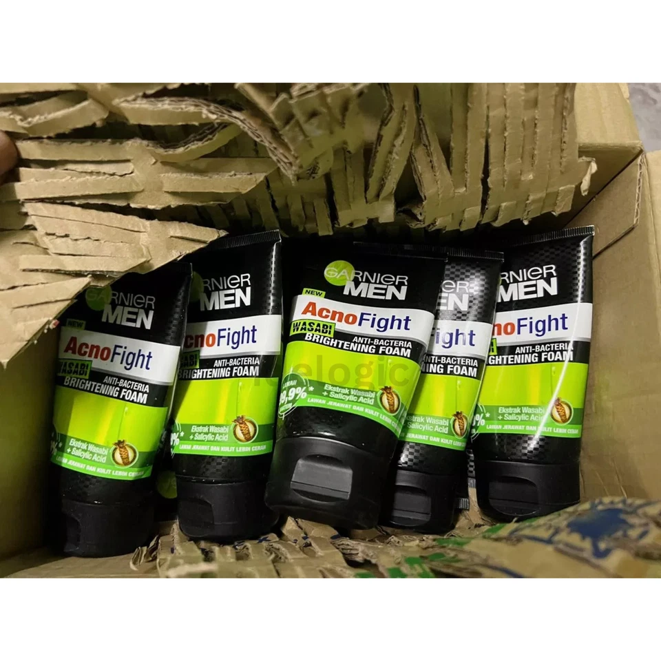 2x Garnier Men Wasabi Face Wash 100 ml - Limpiador de espuma con control de aceite para hombres Foto 4 de 4